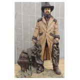 19" Tall Cowboy Western Statue Holding Saddle