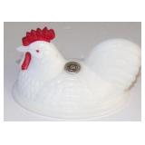 Vintage Westmoreland Milk Glass Split Tail Hen on