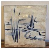 Eddie Smith pottery 1973 handpainted tile