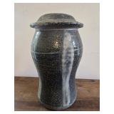 Eddie Smith pottery 10.5' dark speckled blue