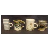 Studio art pottery mugs