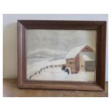 14x11 Eddie Smith winter barn artwork
