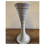 Eddie Smith pottery ringing chalice 8.25' white
