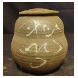 Eddie Smith pottery pot with lid