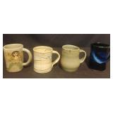 Studio art pottery mugs