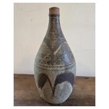 10.5' studio pottery bottle vase heavy ,signed