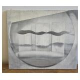 12.5x11 Eddie Smith art painted wood