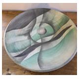 Eddie Smith pottery 13' abstract matte bowl made