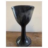 Eddie Smith pottery black glazed chalice