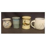 Studio pottery art mugs