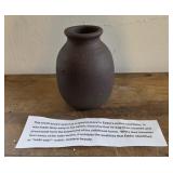 Eddie Smith pottery rustic brown vase 5.5' tall