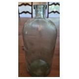 vintage aqua glass bottle, 11'