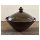 Ben Owen pottery lidded bowl