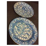 Studio art blue and white pottery plates