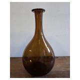 9' brown glass vase studio art unsigned