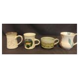 Studio art pottery mugs
