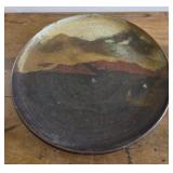 10.5' studio art pottery plate landscape-inspired