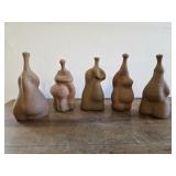 handcrafted, abstract clay figures