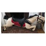 60x25 vintage antique carousel wooden horse white