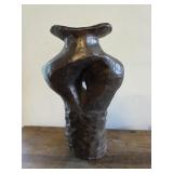 Eddie Smith pottery 13' dark, textured vase