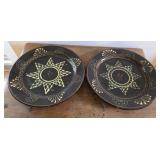 2 Rowe Pottery Redware 'Moravian Star' Plates