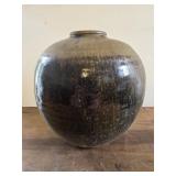Eddie Smith pottery vase 8.75' tall dark and