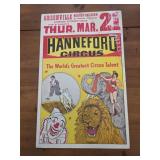 vintage Hanneford Circus window card poster,
