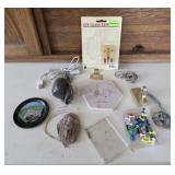 Old Salem coaster, bell, pottery,