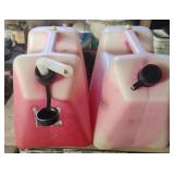 2-5 gal plastic gas jugs