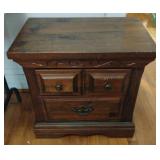 Wood night stand 2 drawer. 24 1/2 x 23 1/2 x 16