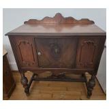 34x38x18 vintage Jacobean style oak sideboard