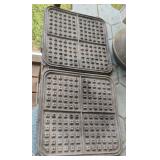 Cast iron waffle irons. Set of 2. 10 x 10
