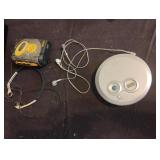 Person CD and cassette tape players