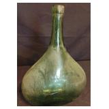 Colonial-Brescia green glass hand-blown bottle