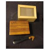 Jewelry boxes and a shoe horn