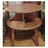 Vintage two-tier wood end table 22 x 24