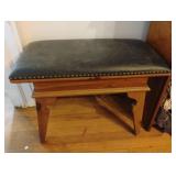 Vintage cushion wooden bench 27 x 18 1/2 x 14