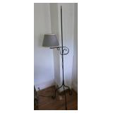 Vintage Wrought Iron Floor Lamp with Adjustable
