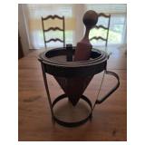 vintage cone-shaped strainer, chinois or food