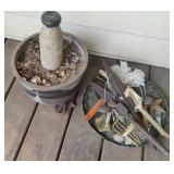 Metal stakes, ceramic planter and more....