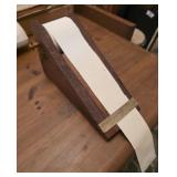 vintage wooden note paper roll dispenser,