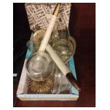 Glasses, candle holders, glass bowls and more