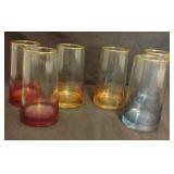 Vintage color luster glasses. Set of 6