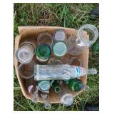 Vintage glass bottles and canning jars