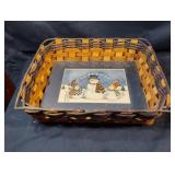 Decorative snowman basket