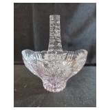 vintage 24% lead crystal floral basket featuring