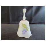 Fenton White Pearl glass bell featuring