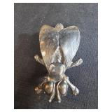 Vintage fly brass belt buckle 4"