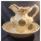 Vintage George & Martha Washington Pitcher & Wash