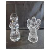 vintage hand-blown clear glass praying angel